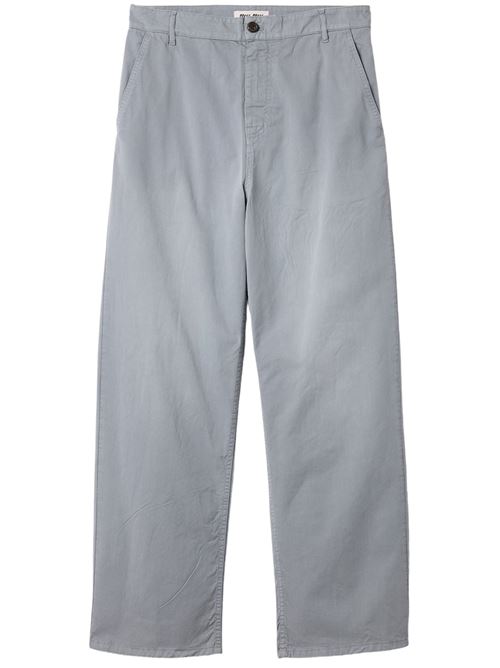 Pantaloni in twill tinto capo MIU MIU | MP197019R3F0276